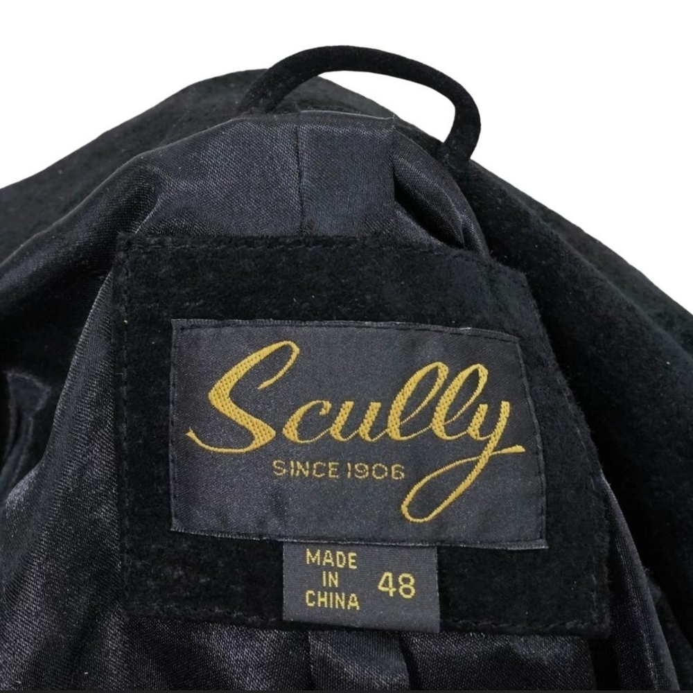Vintage Scully Leather Western Black Fringed Jacket Beaded Detail Size 48 - Picture 12 of 14